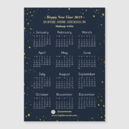 Guld Starry Night Navy Makeup Artist Mini Calendar