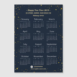 Guld Starry Night Navy Makeup Artist Mini Calendar