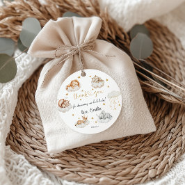 Guld Starry Woodland Safari Baby djur Tack Gåvor Etiketter
