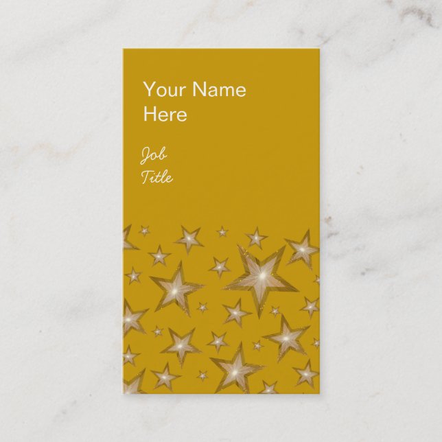 Guld Stars affärskort guld porträtt Visitkort (Framsida)