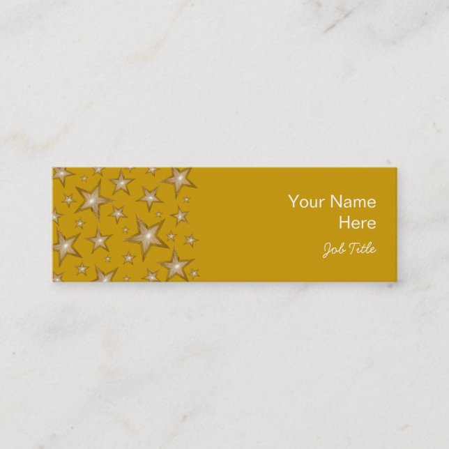 Guld Stars affärskort guld smala Mini Visitkort (Framsida)