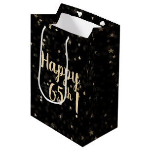 Guld Stars and Dots 65e Birthday Medium Gift Bag
