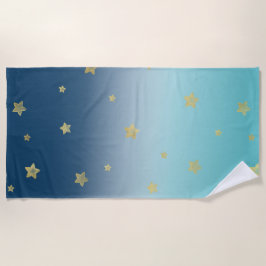 Guld Stars Aqua Blue Ombre
