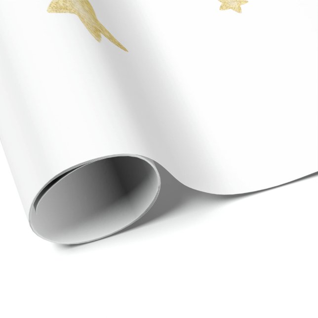 Guld Stars Baby Shower Presentpapper (Rullad Hörn)