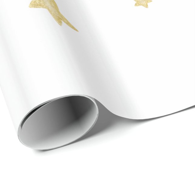 Guld Stars Baby Shower Presentpapper (Rullad Hörn)