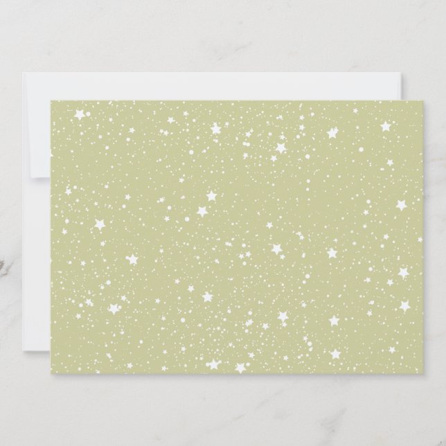 Guld Stars babydusch Inbjudningar (Framsida)