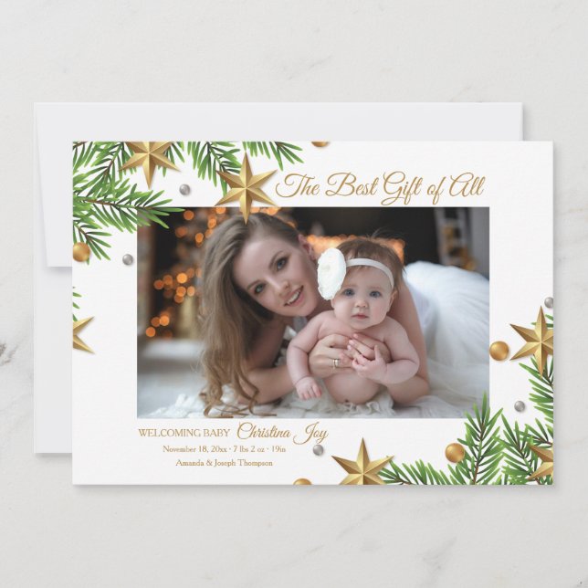 Guld Stars Bästa gåva någonsin vid födelsemeddelan Meddelande (Framsida)