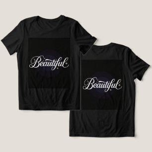 Guld Stars Black T-Shirt, vackert vitt skript T Shirt