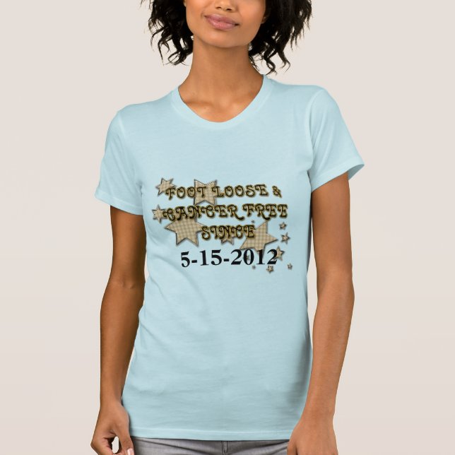 Guld Stars Cancer gratis sedan Tee Shirt (Framsida)