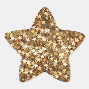 Guld Stars Confetti Stjärnformat Klistermärke