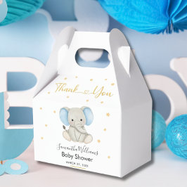 Guld Stars Elephant Baby Shower-favoritruta Presentaskar