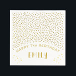Guld Stars Faux Glitter Birthday Kids Girl Pappersservett<br><div class="desc">Guld Stars Faux Glitter Birthday Kids Girl Napkins. Napkins har gyllene stjärnor och faux glitter-punkter. Party-blöjor för dina vänner och din familj. Anpassa blöjorna med ditt namn och din text.</div>