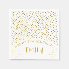 Guld Stars Faux Glitter Birthday Kids Girl Pappersservett