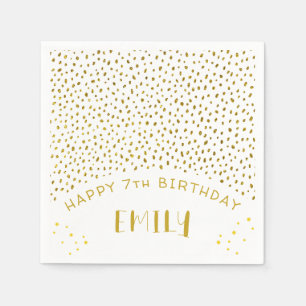 Guld Stars Faux Glitter Birthday Kids Girl Pappersservett