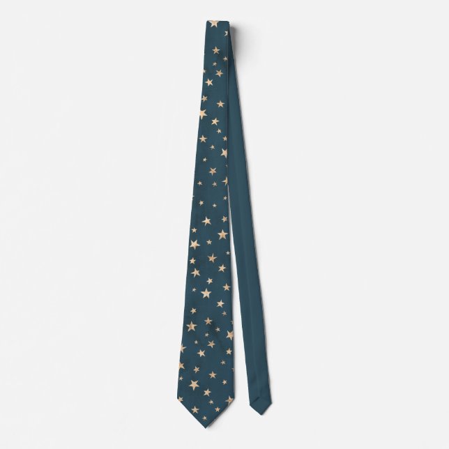 Guld Stars Galaxy Blue Neck Tie Slips (Framsida)