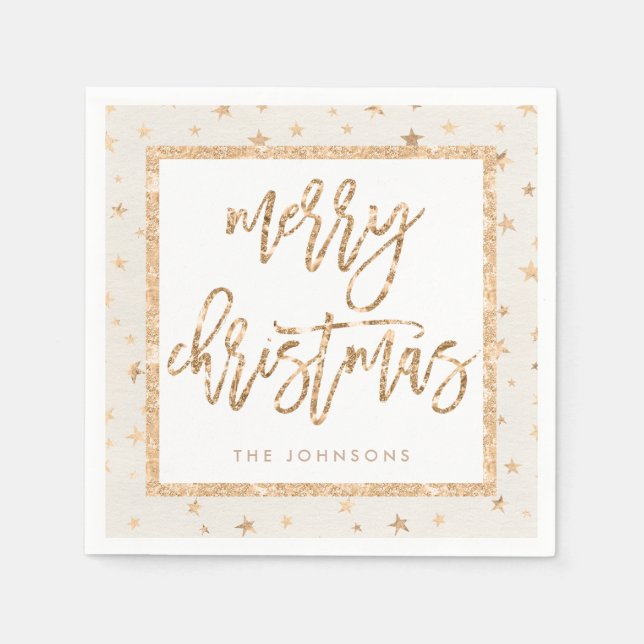 Guld Stars God jul Cream Pappra blöjor Pappersservett (Framsidan)