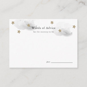 Guld Stars & Grått Clouds Baby Shower Adapter Tilläggskort