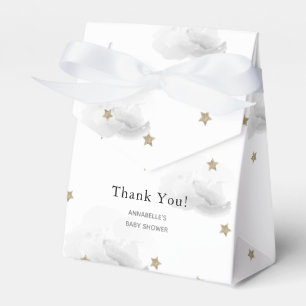 Guld Stars & Grått Clouds Baby Shower Box Presentaskar