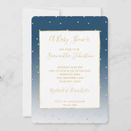 Guld Stars Himlar Shine Bright Ombre Baby Shower Inbjudningar