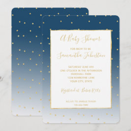 Guld Stars Himlar Shine Bright Ombre Baby Shower Inbjudningar