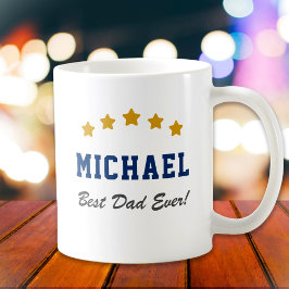 Guld Stars i Anpassningsbar om bästa Pappa någonsi Kaffemugg