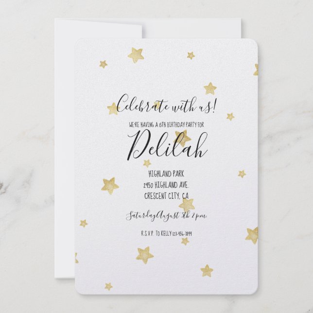 Guld Stars Inbjudningar (Framsida)