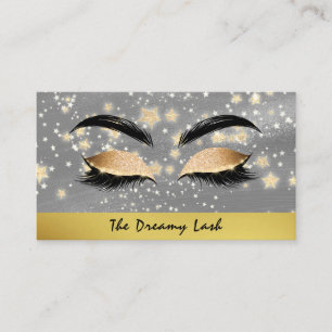 *~* Guld Stars Lash Brows Extensions Girly Visitkort
