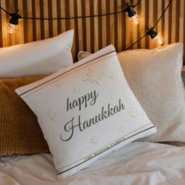 Guld Stars | Lycklig Hanukkah | Anpassat namn Kudde