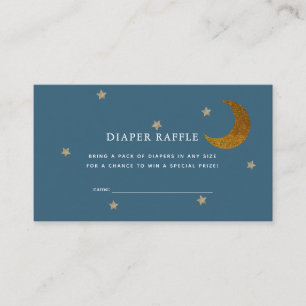 Guld Stars & Måne Baby Shower Diaper Raffle Biljet Tilläggskort