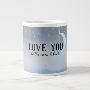 Guld Stars Måne Blue Ombre Jumbo Mugg