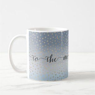Guld Stars Måne Blue Ombre Kaffemugg