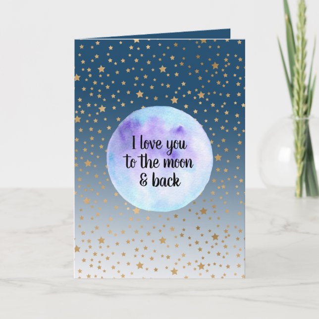 Guld Stars Måne Kort (Framsida)