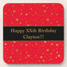 Guld stars med budskap på den röda födelsedagen