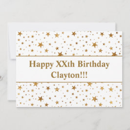 Guld stars med meddelandefödelsedag inbjudningar