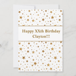 Guld stars med meddelandefödelsedag inbjudningar