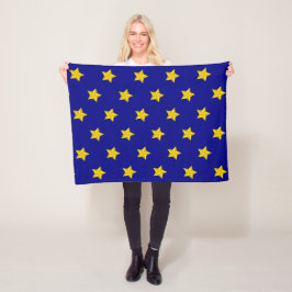 Guld Stars Mönster, marinblått, Exklusiv Fleecefilt