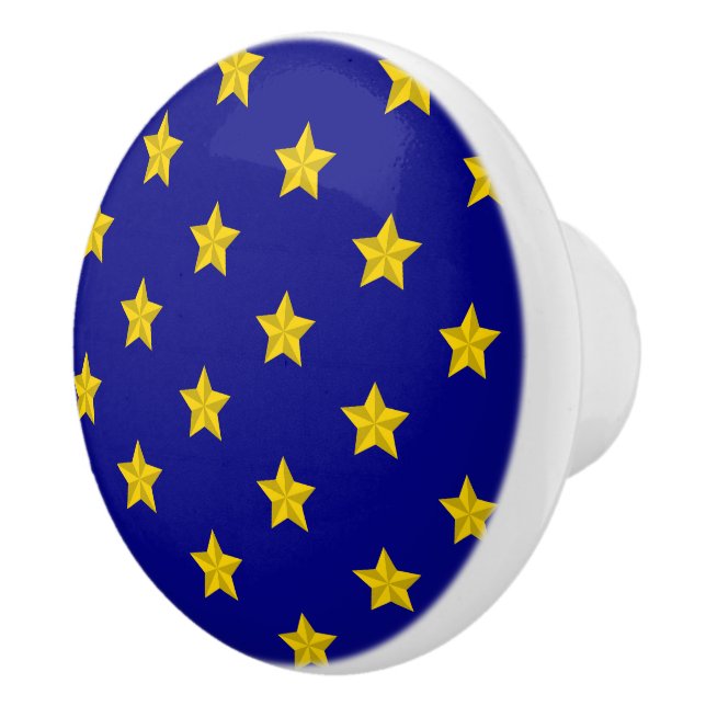 Guld Stars Mönster, marinblått, Exklusiv Knopp (Höger)
