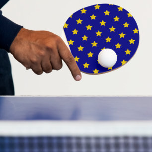 Guld Stars Mönster, marinblått, Exklusiv Pingisracket