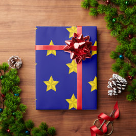 Guld Stars Mönster, marinblått, Exklusiv Presentpapper