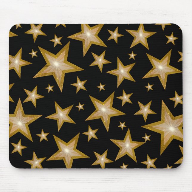 Guld Stars moussepad black Musmatta (Framsidan)