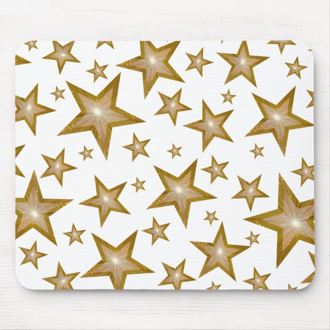 Guld Stars moussepad white Musmatta (Framsidan)