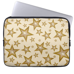 ’Guld’ Stars neoprene laptop sleeve 13’ kräm