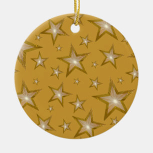 Guld Stars ornament runt guld