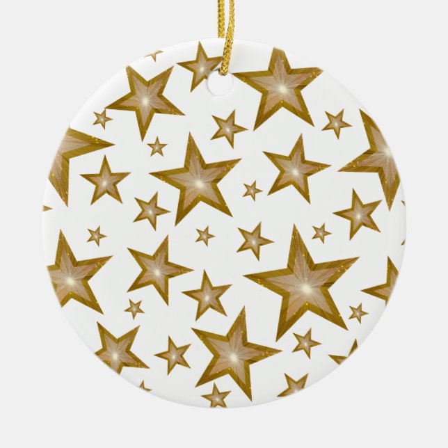Guld Stars ornament runt vitt (Framsidan)