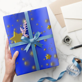 Guld Stars på Blue Presentpapper