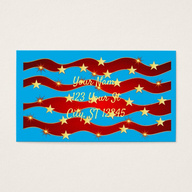 Guld Stars Patriotic Himlar Thunder_Cove Visitkort (Framsidan)