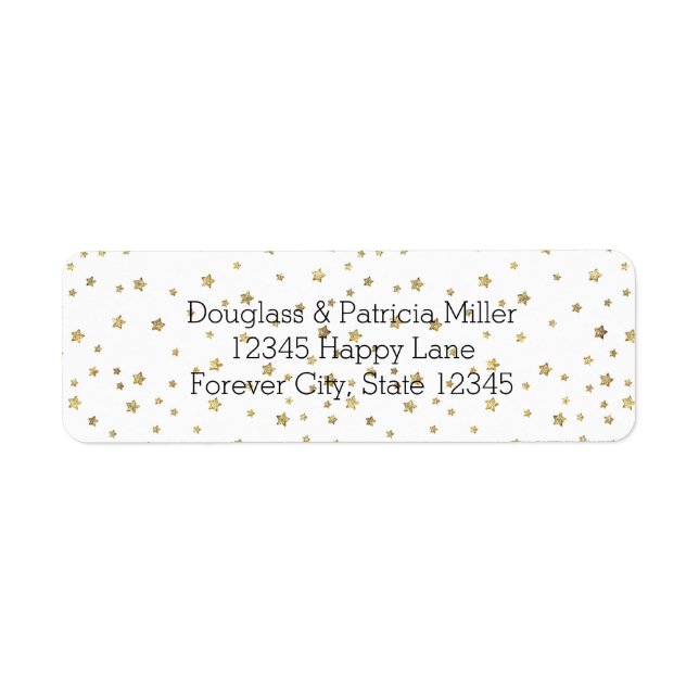 Guld Stars Returadress Etikett (Framsidan)