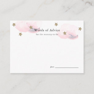Guld Stars & Rosa Clouds Baby Shower Adapter Tilläggskort