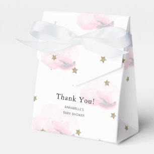 Guld Stars & Rosa Clouds Baby Shower Box Presentaskar