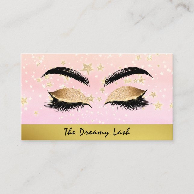 *~* Guld Stars ROSA Lash Brows Extensions, Chic Visitkort (Framsida)